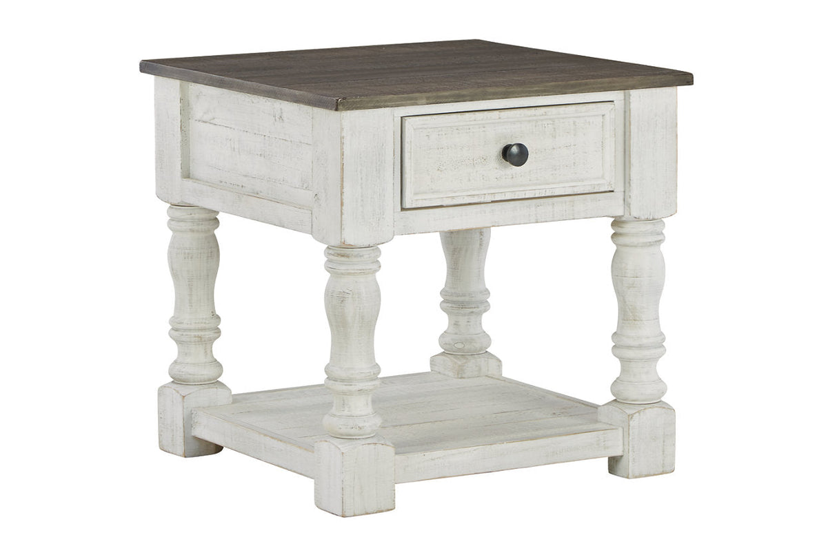 Havalance White/Gray End Table