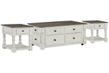 Havalance White/Gray Lift Top Coffee Table and 2 End Tables