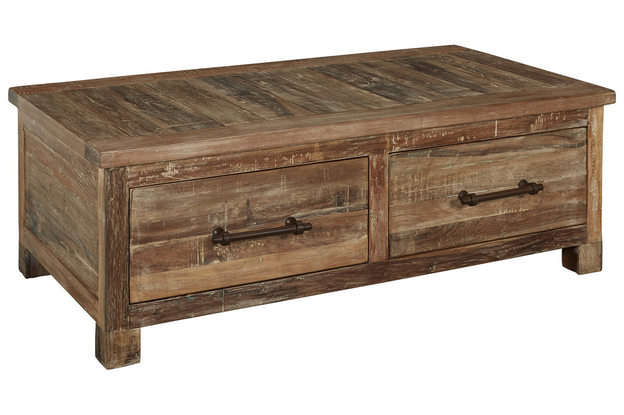 Randale Distressed Brown Coffee Table