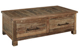 Randale Distressed Brown Coffee Table