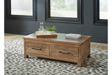 Randale Distressed Brown Coffee Table