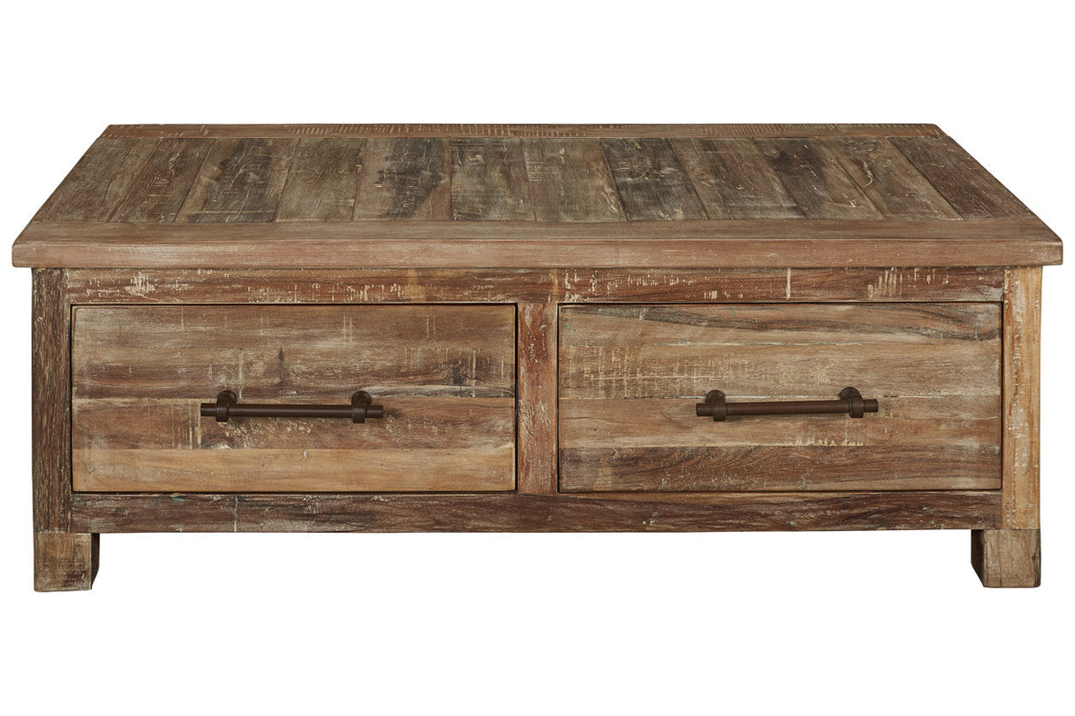 Randale Distressed Brown Coffee Table