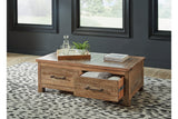 Randale Distressed Brown Coffee Table