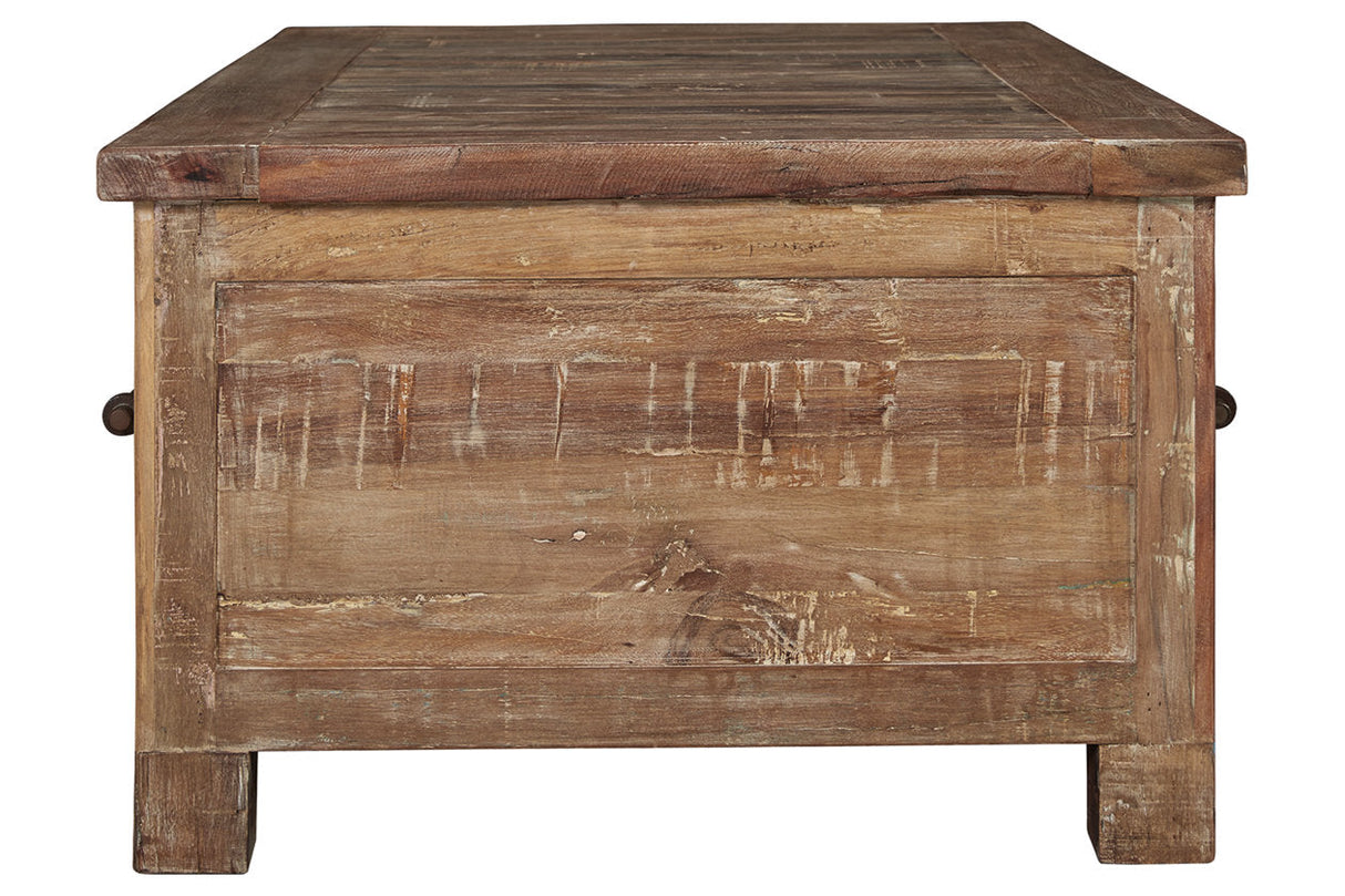 Randale Distressed Brown Coffee Table