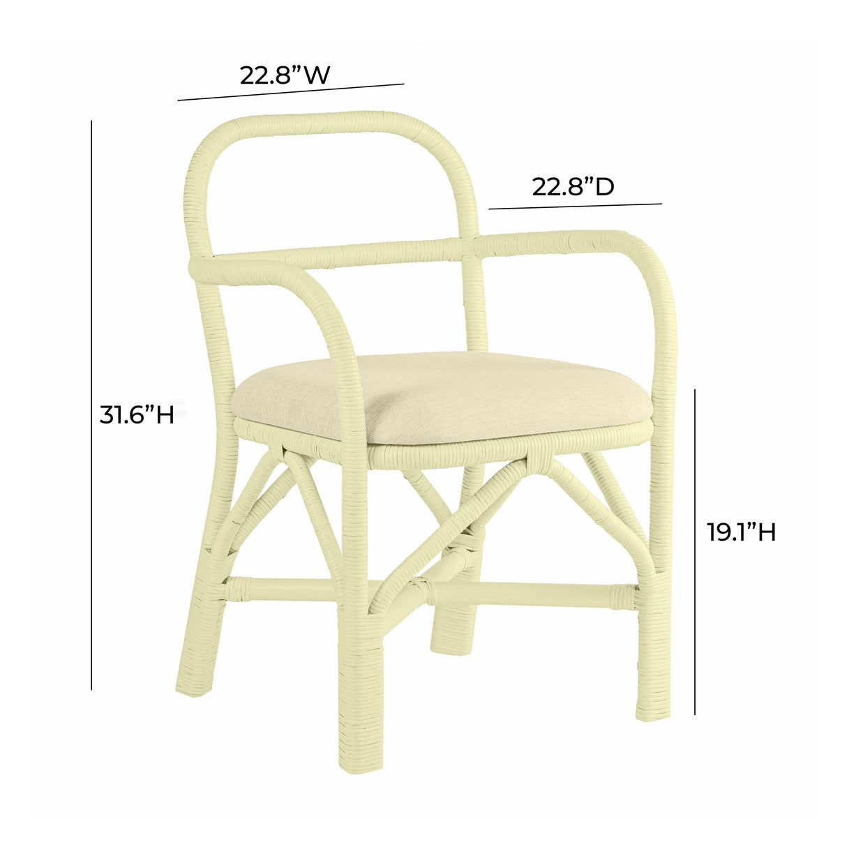 Ginny Rattan Dining Chair by TOV Furniture at Eve Furniture