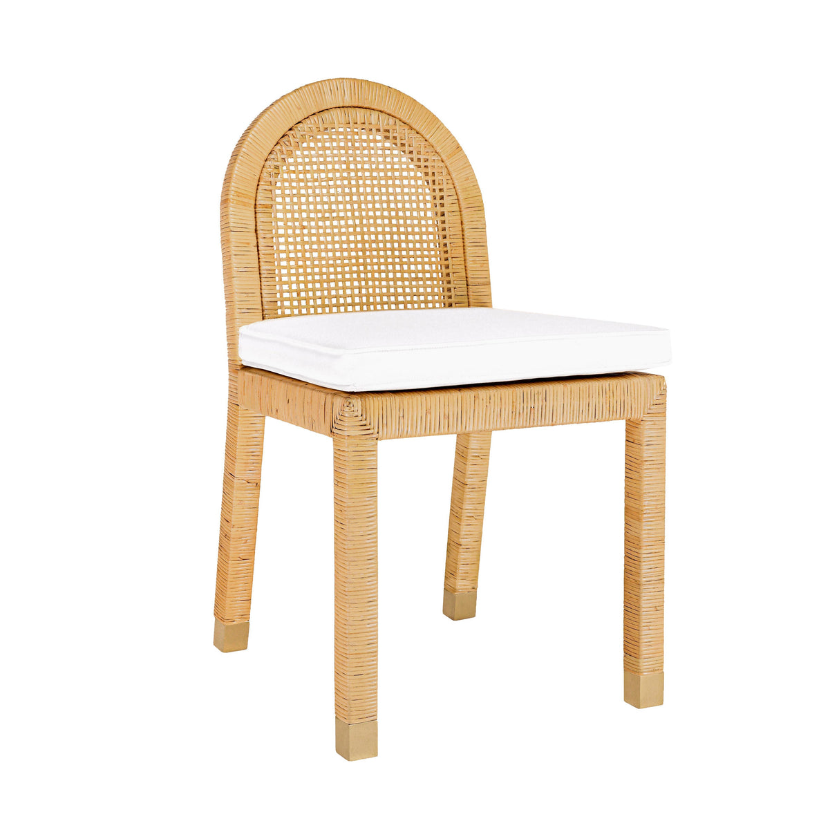 Amara Natural Rattan and Performance Fabric Arched Back Dining Chair by TOV Furniture at Eve Furniture