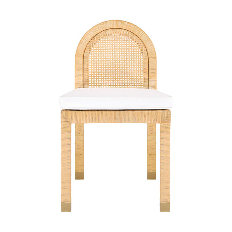Amara Natural Rattan and Performance Fabric Arched Back Dining Chair by TOV Furniture at Eve Furniture