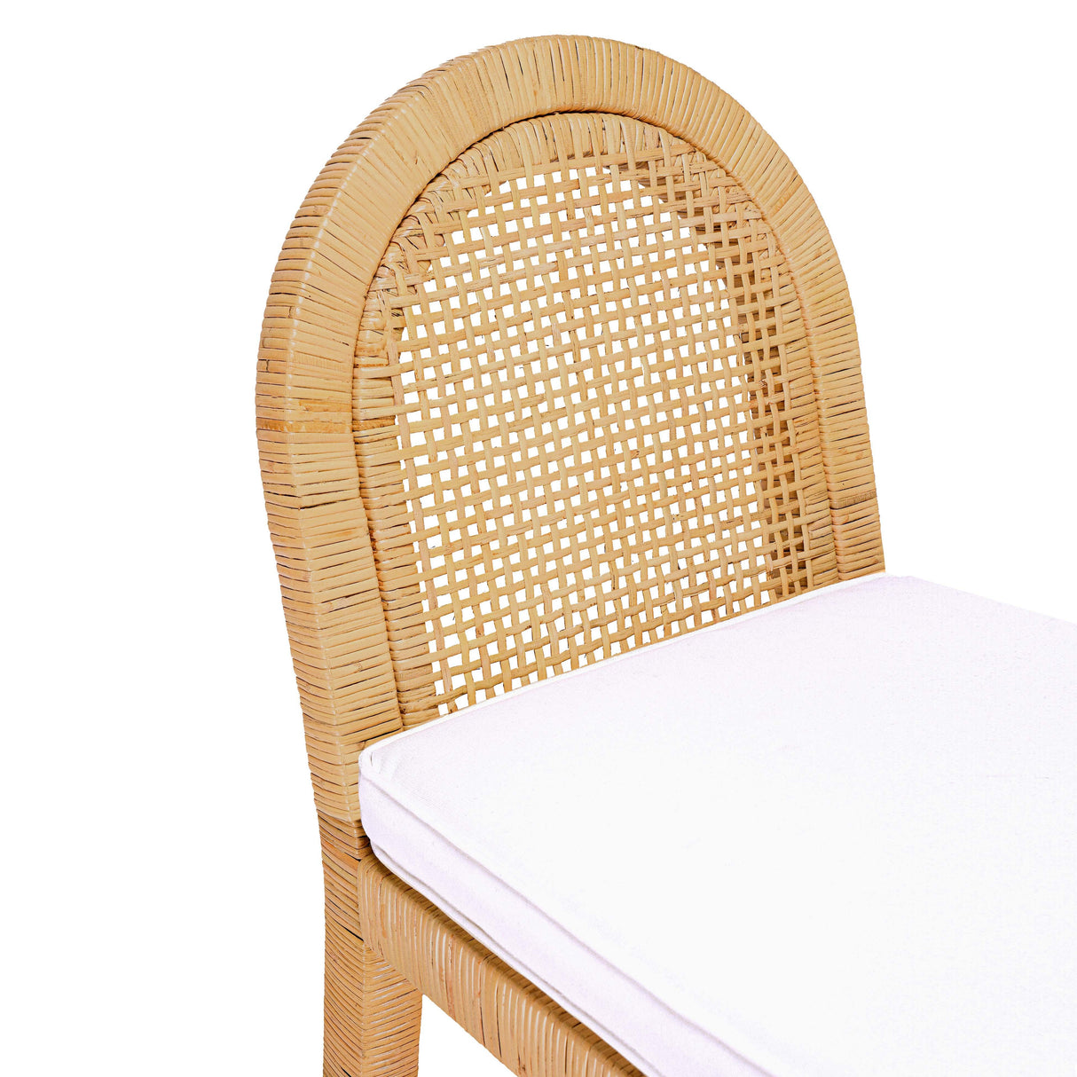 Amara Natural Rattan and Performance Fabric Arched Back Dining Chair by TOV Furniture at Eve Furniture