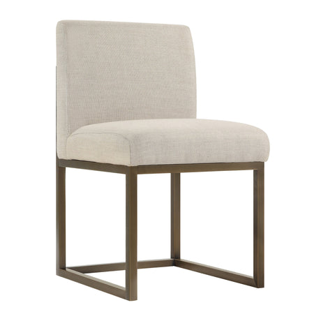Haute Beige Linen Chair in Brass by TOV Furniture at Eve Furniture