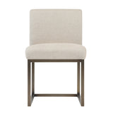 Haute Beige Linen Chair in Brass by TOV Furniture at Eve Furniture