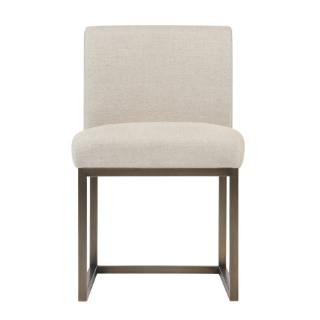 Haute Beige Linen Chair in Brass by TOV Furniture at Eve Furniture