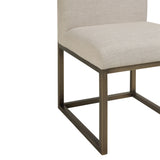 Haute Beige Linen Chair in Brass by TOV Furniture at Eve Furniture