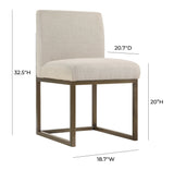 Haute Beige Linen Chair in Brass by TOV Furniture at Eve Furniture