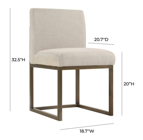Haute Beige Linen Chair in Brass by TOV Furniture at Eve Furniture