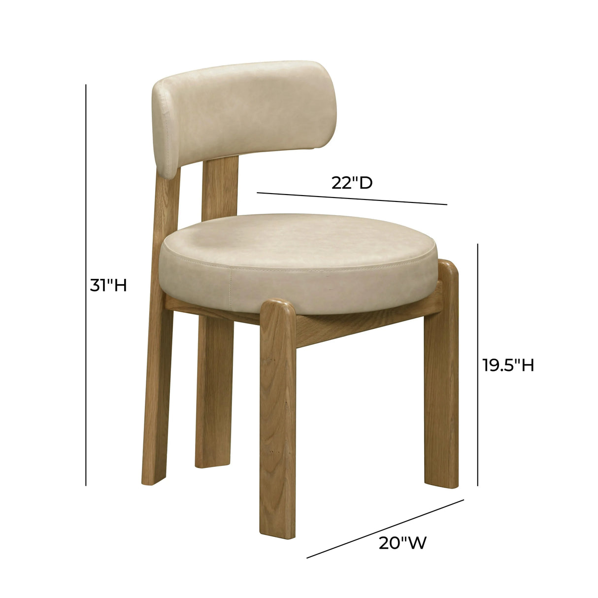 Odessa Vegan Leather Dining Chair by TOV Furniture at Eve Furniture