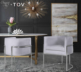 Giselle Velvet Dining Chair with Silver Base by Inspire Me! Home Decor by TOV Furniture at Eve Furniture