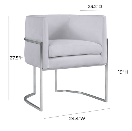 Giselle Velvet Dining Chair with Silver Base by Inspire Me! Home Decor by TOV Furniture at Eve Furniture