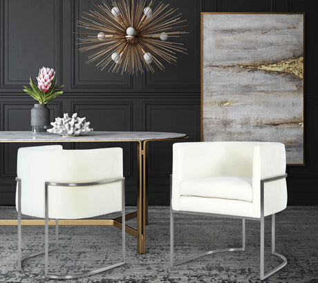 Giselle Velvet Dining Chair with Silver Base by Inspire Me! Home Decor by TOV Furniture at Eve Furniture