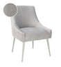 Beatrix Pleated Light Grey Velvet Side Chair - Silver Legs by TOV Furniture at Eve Furniture