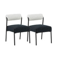 Jolene Cream and Black Performance Linen Dining Chair - Set of 2 by TOV Furniture at Eve Furniture