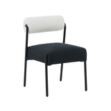 Jolene Cream and Black Performance Linen Dining Chair - Set of 2 by TOV Furniture at Eve Furniture