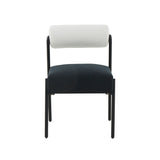 Jolene Cream and Black Performance Linen Dining Chair - Set of 2 by TOV Furniture at Eve Furniture