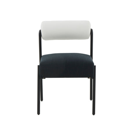 Jolene Cream and Black Performance Linen Dining Chair - Set of 2 by TOV Furniture at Eve Furniture