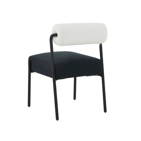 Jolene Cream and Black Performance Linen Dining Chair - Set of 2 by TOV Furniture at Eve Furniture