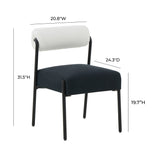 Jolene Cream and Black Performance Linen Dining Chair - Set of 2 by TOV Furniture at Eve Furniture