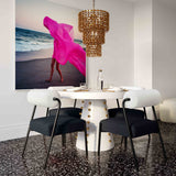 Jolene Cream and Black Performance Linen Dining Chair - Set of 2 by TOV Furniture at Eve Furniture