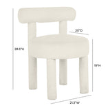 Carmel Cream Performance Boucle Dining Chair by TOV Furniture at Eve Furniture