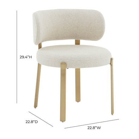Margaret Cream Performance Linen Dining Chair by TOV Furniture at Eve Furniture