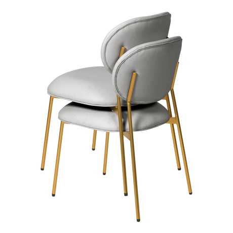 McKenzie Performance Vegan Leather Stackable Dining Chair - Set of 2 by TOV Furniture at Eve Furniture