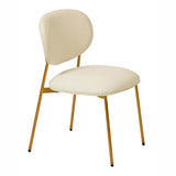 McKenzie Cream Boucle & Performance Vegan Leather Stackable Dining Chair - Set of 2 by TOV Furniture at Eve Furniture