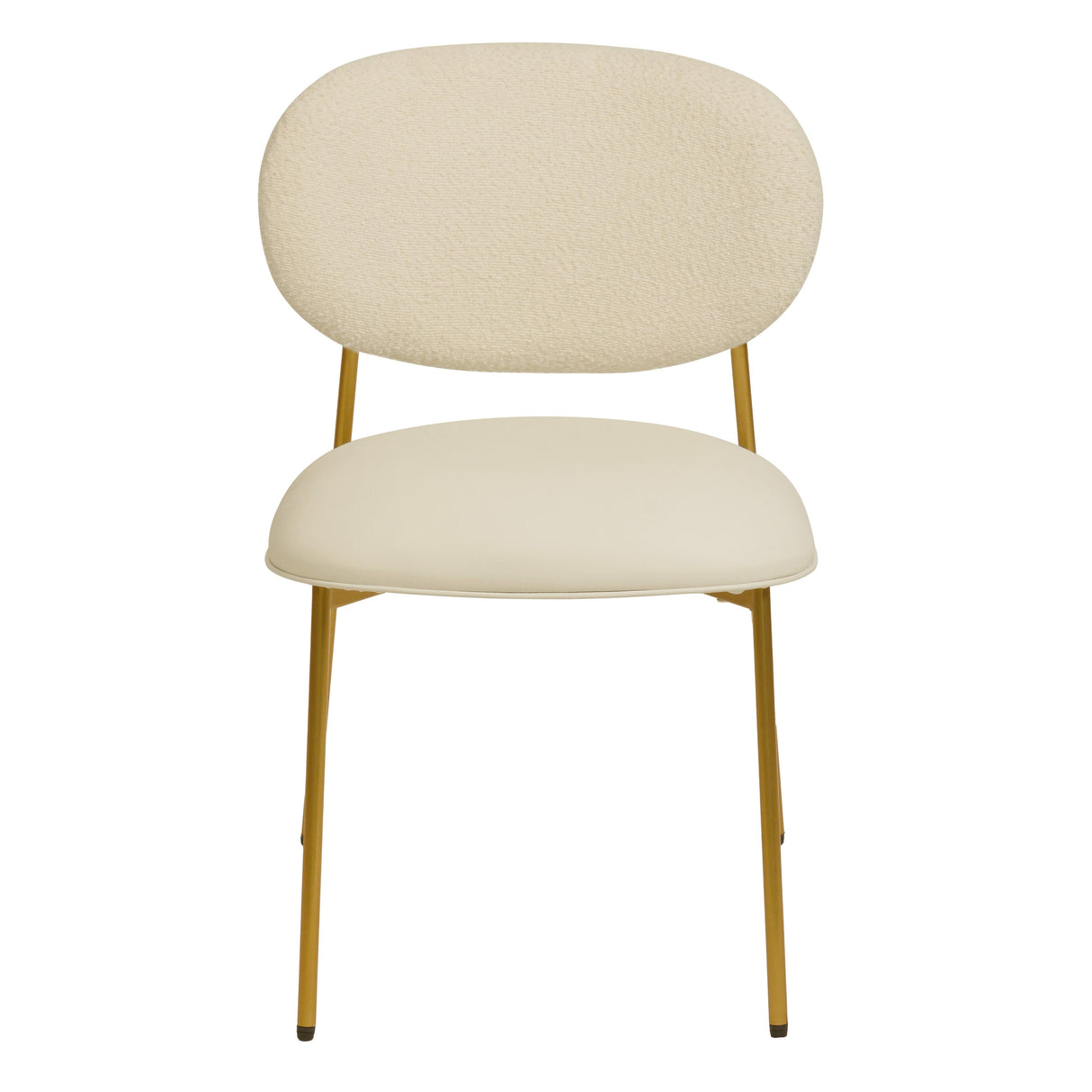 McKenzie Cream Boucle & Performance Vegan Leather Stackable Dining Chair - Set of 2 by TOV Furniture at Eve Furniture