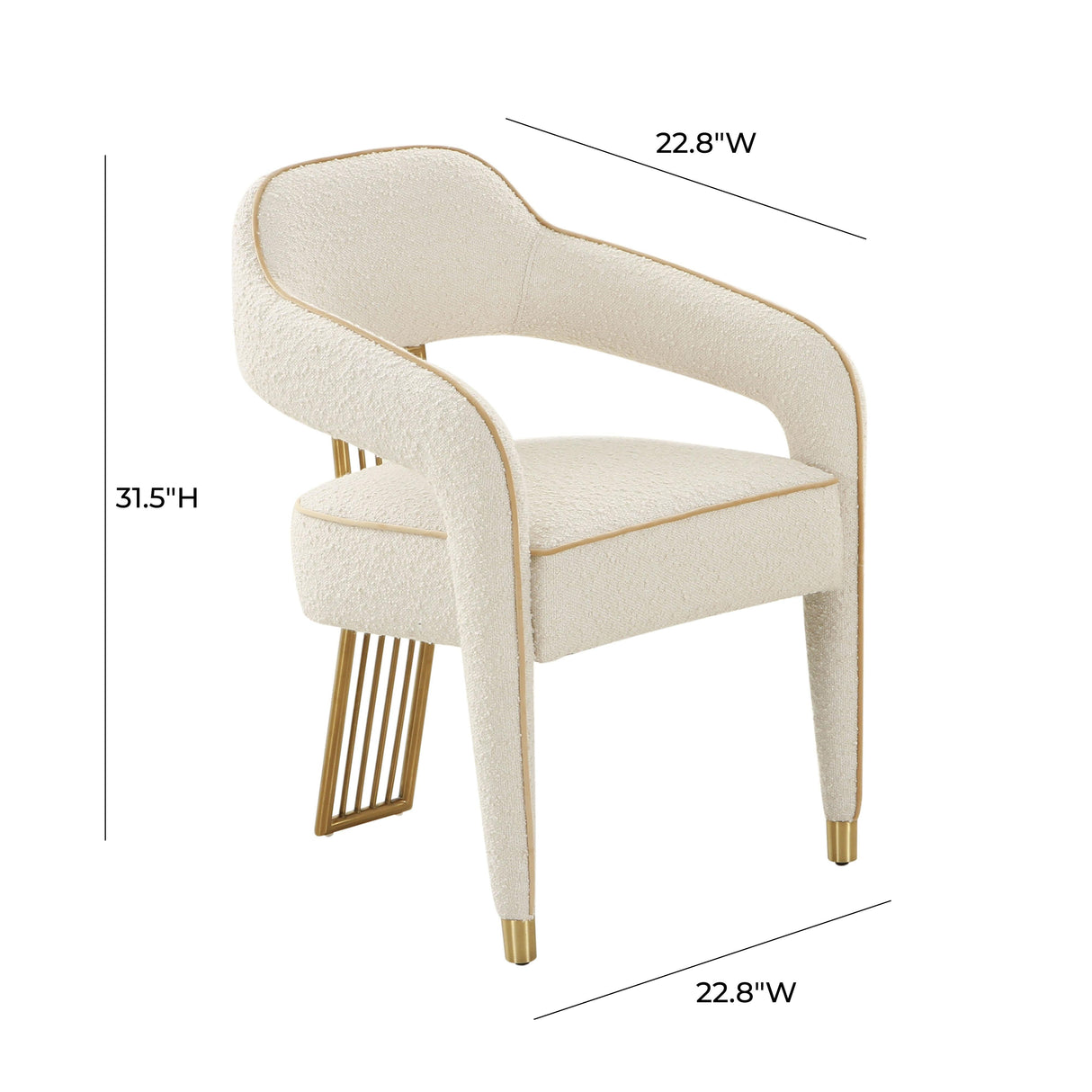 Corralis Performance Boucle Dining Chair by TOV Furniture at Eve Furniture