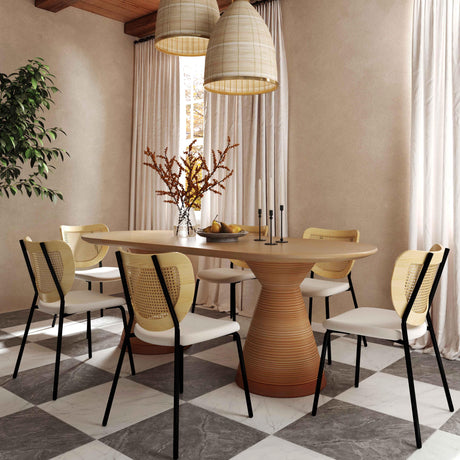 Nessie Natural Rattan Dining Chair - Set of 2 by TOV Furniture at Eve Furniture