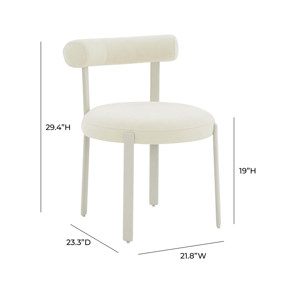 Margaret Performance Chenille Bolster Back Dining Chair by TOV Furniture at Eve Furniture