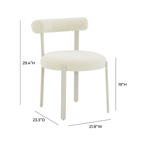 Margaret Performance Chenille Bolster Back Dining Chair by TOV Furniture at Eve Furniture