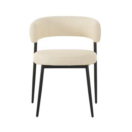 Maxine Cream Performance Vegan Leather Dining Chair by TOV Furniture at Eve Furniture