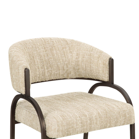 Tatum Taupe Textured Performance Boucle Dining Chair by TOV Furniture at Eve Furniture