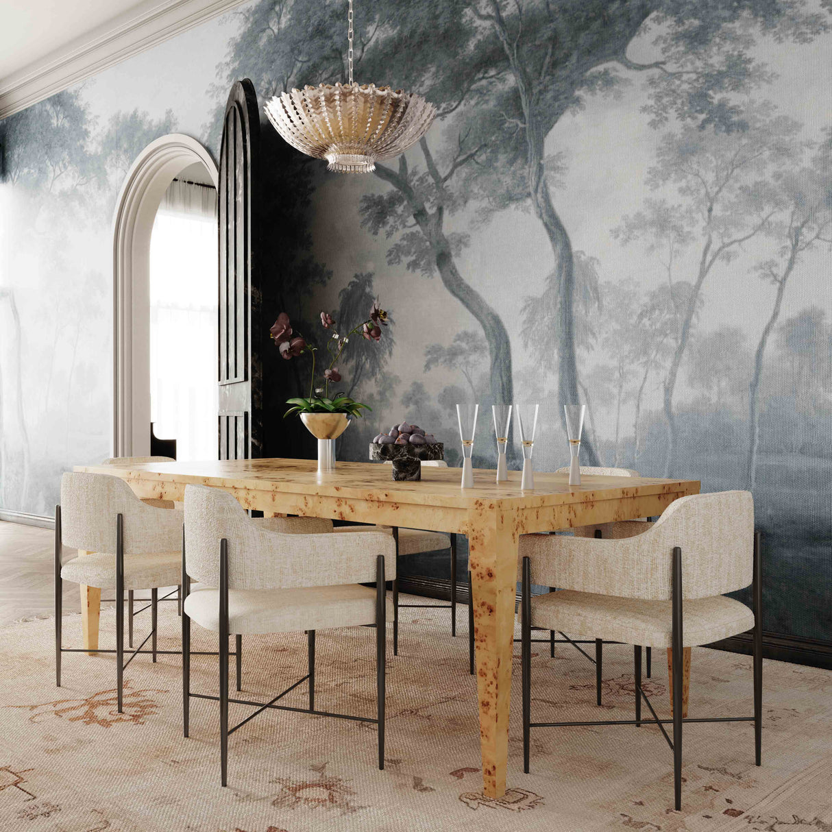 Sezanne Taupe Textured Performance Boucle Dining Chair by TOV Furniture at Eve Furniture