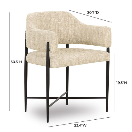 Sezanne Taupe Textured Performance Boucle Dining Chair by TOV Furniture at Eve Furniture