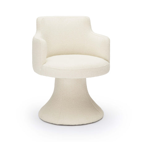 Jeffree Cream Performance Boucle Swivel Dining Chair by TOV Furniture at Eve Furniture