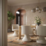 Jeffree Cream Performance Boucle Swivel Dining Chair by TOV Furniture at Eve Furniture