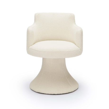Jeffree Cream Performance Boucle Swivel Dining Chair by TOV Furniture at Eve Furniture