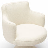 Jeffree Cream Performance Boucle Swivel Dining Chair by TOV Furniture at Eve Furniture