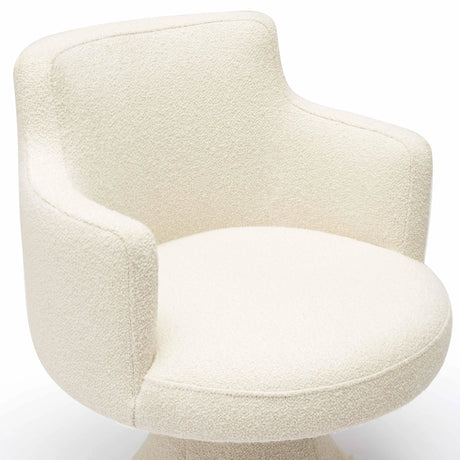 Jeffree Cream Performance Boucle Swivel Dining Chair by TOV Furniture at Eve Furniture