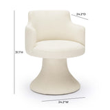 Jeffree Cream Performance Boucle Swivel Dining Chair by TOV Furniture at Eve Furniture