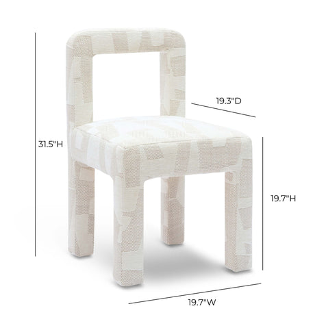 Hazel Cream Patterned Jacquard Dining Chair by TOV Furniture at Eve Furniture